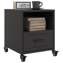 Berkfield Bedside Cabinets 2 pcs Black 36x39x43.5 cm Steel