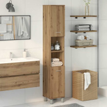 Berkfield Bathroom Cabinet Artisan Oak 30x30x179 cm Engineered Wood