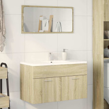 Berkfield Sink Cabinet Sonoma Oak 80x38.5x46 cm Engineered Wood