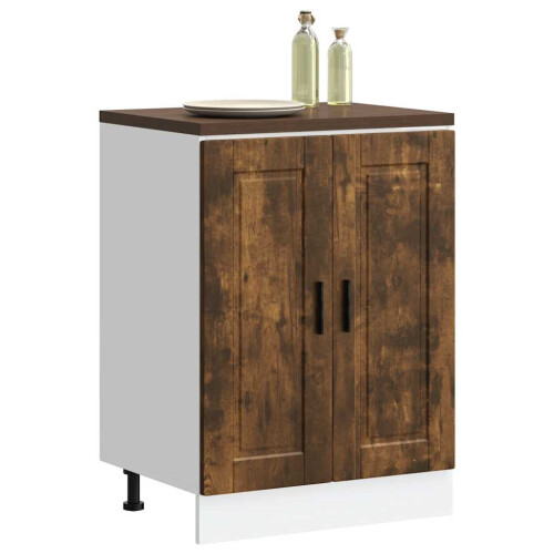 Berkfield Kitchen Base Cabinet†Porto Smoked Oak Engineered Wood