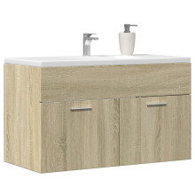 Berkfield Bathroom Sink Cabinet Sonoma Oak 90x38.5x46 cm Engineered Wood