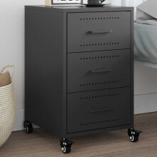 Berkfield Bedside Cabinet Black 36x39x59 cm Steel