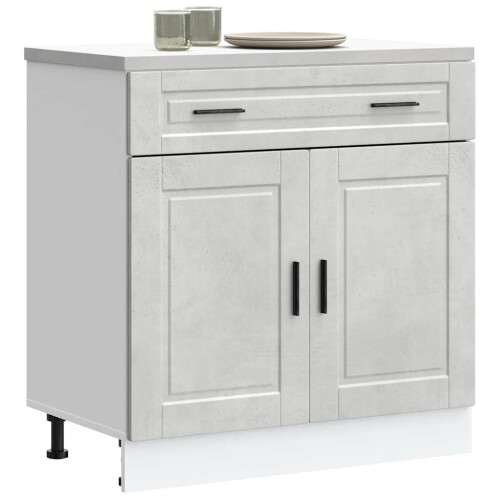 Berkfield Kitchen Base Cabinet†Porto Concrete Grey Engineered Wood