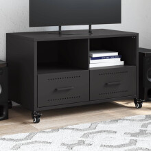 Berkfield TV Cabinet Black 68x39x43.5 cm Steel