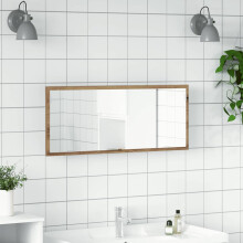 Berkfield LED Bathroom Mirror Artisan Oak 100x8.5x37 cm Engineered Wood