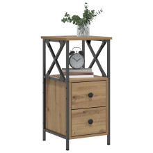 Berkfield Bedside Cabinet Artisan Oak 34x35.5x70 cm Engineered Wood