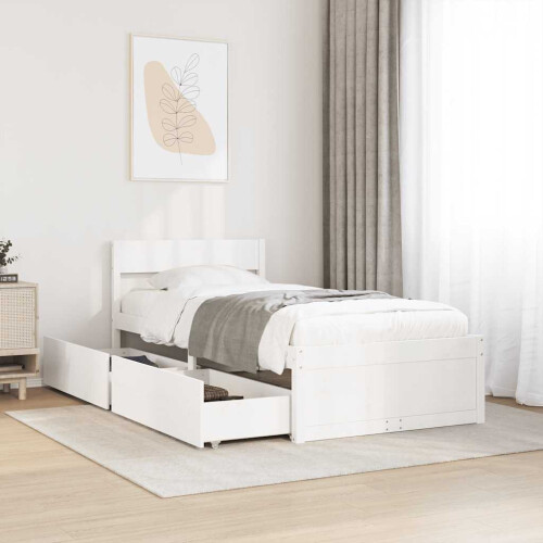Berkfield Bed Frame without Mattress White 90x200 cm Solid Wood Pine