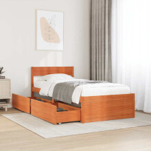 Berkfield Bed Frame without Mattress Wax Brown 100x200 cm Solid Wood Pine
