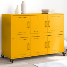 Berkfield Sideboard Mustard Yellow 100.5x39x72 cm Steel