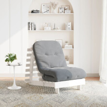 Berkfield Futon Sofa Bed with Mattress White 70x206x11 cm Solid Wood Pine