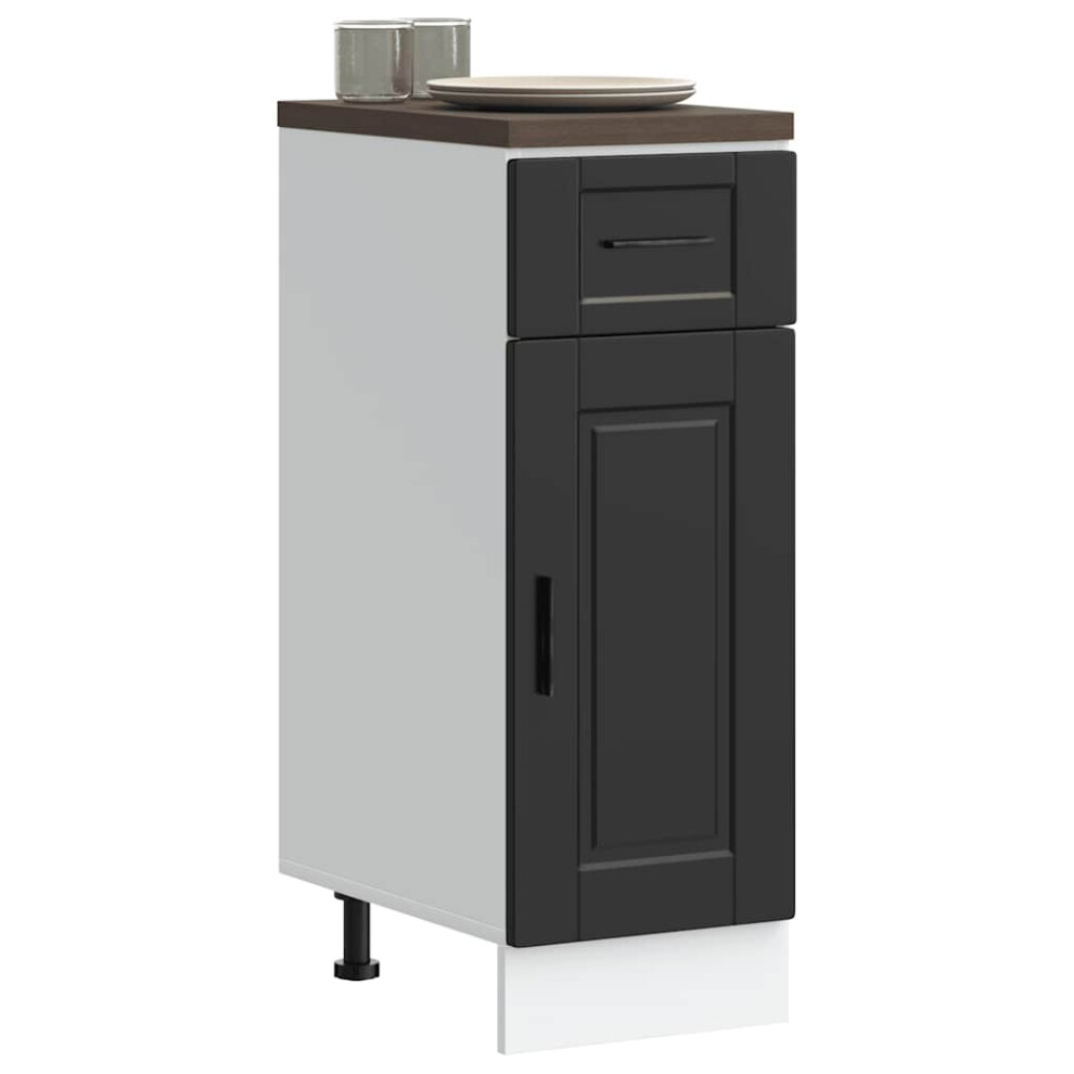 Berkfield Kitchen Base Cabinetâ Porto Black Engineered Wood 1032931821637