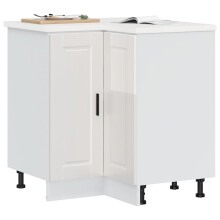 Berkfield Kitchen Corner Base Cabinet†Porto High Gloss White Engineered Wood