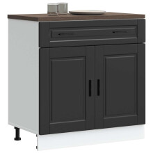 Berkfield Kitchen Base Cabinet†Porto Black Engineered Wood