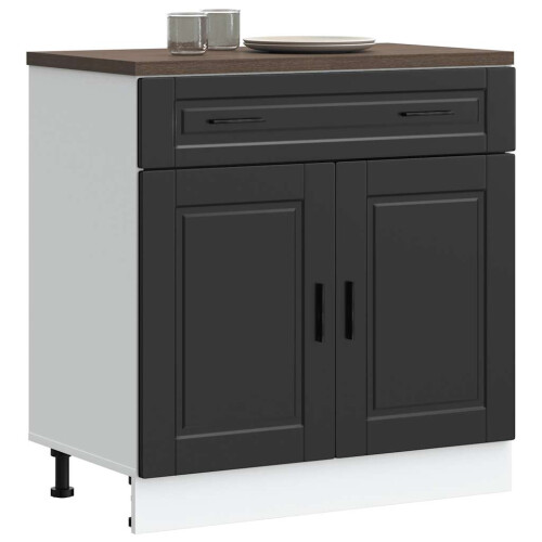Berkfield Kitchen Base Cabinet†Porto Black Engineered Wood