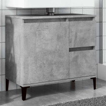 Berkfield Sink Cabinet Concrete Grey 65x33x60 cm Engineered Wood