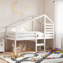 Berkfield Kids' Bed Roof White 198x97x113 cm Solid Wood Pine