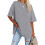 V Neck Short Sleeve Basic Tees Light Gray XXL 1