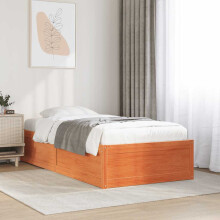 Berkfield Bed Frame without Mattress Wax Brown 90x190 cm Single Solid Wood Pine