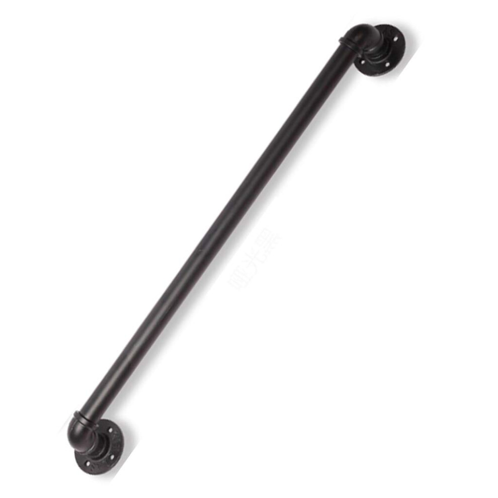 80Cm Black Industrial Pipe Handrail, Antiskid Wall Mounted Railing For Loft Stair And Corridor 9351714912198