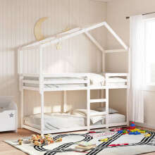 Berkfield Kids' Bed Roof White 213x85.5x144.5 cm Solid Wood Pine