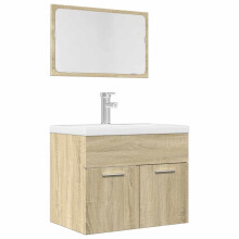 Berkfield 2 Piece Bathroom Furniture Set Sonoma Oak Engineered Wood