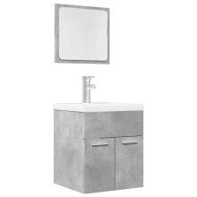 Berkfield 2 Piece Bathroom Furniture Set Concrete Grey Engineered Wood