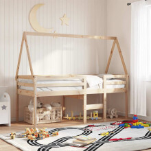 Berkfield Kids' Bed Roof 209x85.5x88 cm Solid Wood Pine