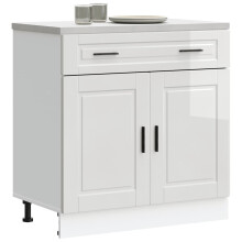 Berkfield Kitchen Base Cabinet†Porto High Gloss White Engineered Wood