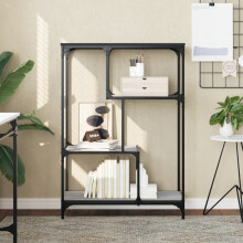 Berkfield Bookshelf Grey Sonoma 81x36x115 cm Engineered Wood and Steel
