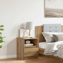 Berkfield Bedside Cabinet Artisan Oak 40x40x50 cm Engineered Wood