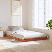 Berkfield Bed Frame without Mattress Wax Brown 120x190 cm Small Double Solid Wood Pine