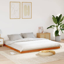 Berkfield Bed Frame without Mattress Wax Brown 200x200 cm Solid Wood Pine