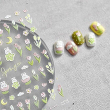 5D Rose Tulip Nail Art Stickers SelfAdhesive 3D Flower Decals Romantic Floral Design for Manicure