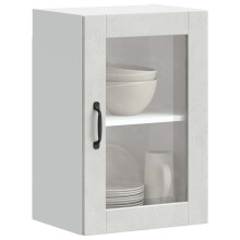 Berkfield Kitchen Wall Cabinet with Glass Door†Porto Concrete Grey