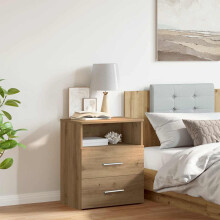 Berkfield Bedside Cabinet Artisan Oak 50x32x60cm Engineered Wood