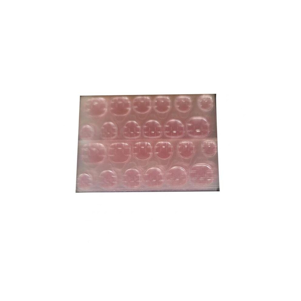 Pink Strong Hold Nail Adhesive Tabs For Press On Nails Ultra Thin Transparent Removable Jelly Glue Sheets Style A