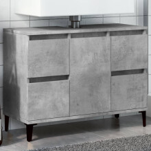 Berkfield Sink Cabinet Concrete Grey 80x33x60 cm Engineered Wood