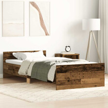 Berkfield Bed Frame without Mattress Old Wood 90x190 cm Single Engineered Wood