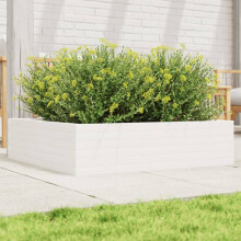 Berkfield Garden Planter White 90x90x23 cm Solid Wood Pine