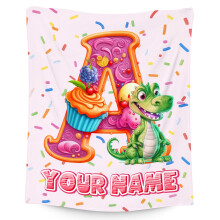 Animal Blanket for Kids Girls Boys 50x60 Custom Name Soft Fuzzy Throw Blanket Gift