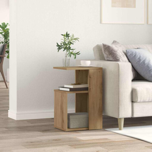Berkfield Side Table Artisan Oak 36x30x56 cm Engineered Wood