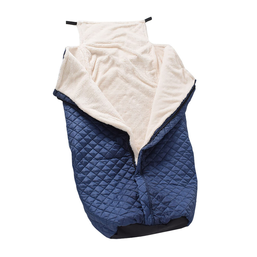 Dark/Blue Waterproof Fleece Wheelchair Blanket With Zipper, Warm Winter Leg Cover For Full 360 Thermal Protection