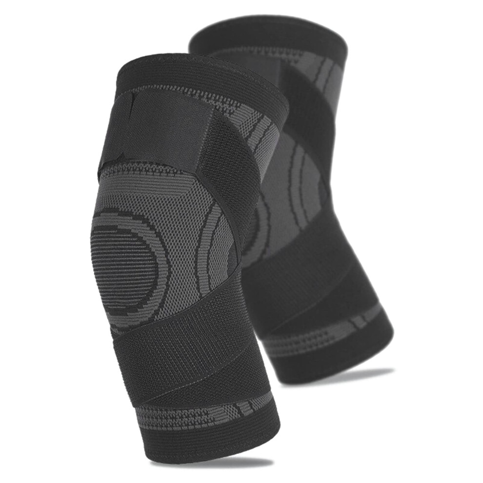 Knee Brace for Running and Sports with 3D Knit Compression Support, Breathable Fit, M Black
