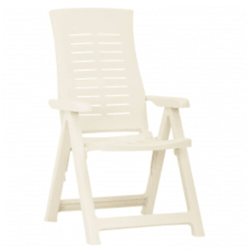 Berkfield Garden Reclining Chairs 2 pcs Plastic White 1