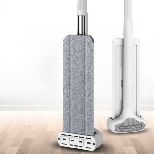 Hands  Flat Mop with Bucket, 360 Spin Microfiber Floor Mop for Home and Kitchen, Double Scraper Drainage