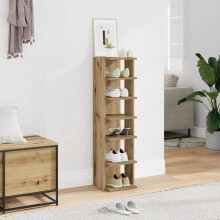 Berkfield Shoe Cabinet Artisan Oak 28x27x102 cm Engineered Wood