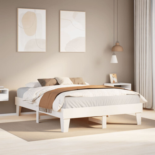 Berkfield Bed Frame without Mattress White 160x200 cm Solid Wood Pine
