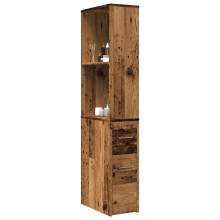 Berkfield Narrow Bathroom Cupboard with Wheels Old Wood Engineered Wood