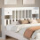 Berkfield Headboard with Storage White 150 cm Solid Wood Pine 1