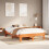 Berkfield Bed Frame without Mattress Wax Brown 150x200 cm King Size Solid Wood Pine 1